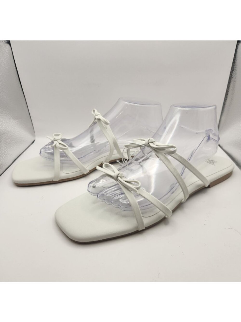 Wild Fable White Sandal Strappy Bows Mule Flats Womens US 11 NEW - Picture 4 of 6